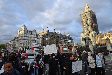 تظاهرات همبستگی با مردم فلسطین در لندن و شهرهای آمریکا