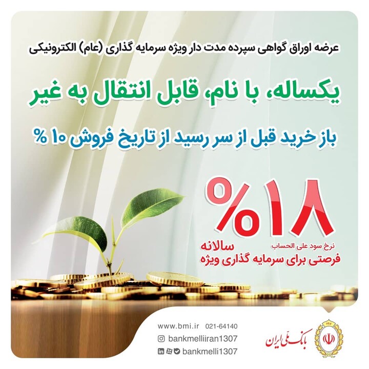 گواهی سپرده بانک ملی ایران