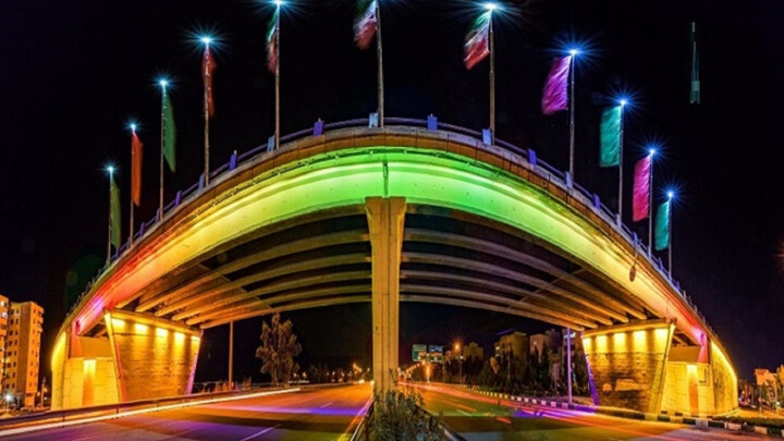 المانهای شهر قم رنگ غدیر گرفتند/ آذینبندی ویژه تونل غدیر  عید غدیر