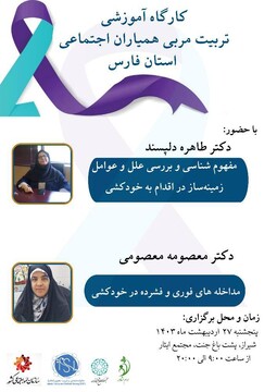 کارگاه آموزشی مربی همیاران اجتماعی استان فارس برگزار می‌شود