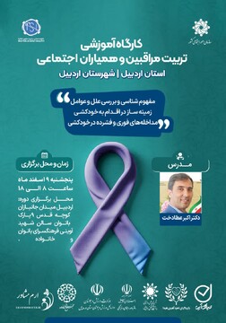 کارگاه آموزشی تربیت مربی مراقبین و همیاران اجتماعی در استان اردبیل برگزار می شود
