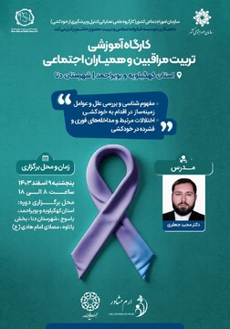 کارگاه آموزشی تربیت مربی مراقبین و همیاران اجتماعی در استان کهگیلویه و بویراحمد برگزار می شود