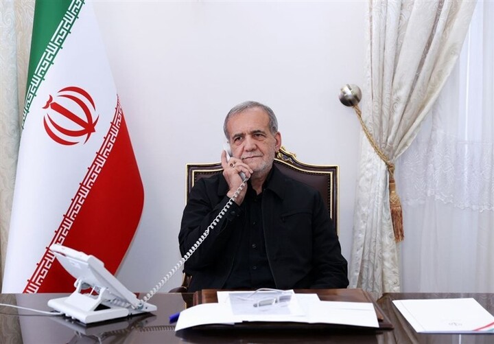 پزشکیان به بن‌زاید: به آمریکا تفهیم کنید ایران به‌دنبال حقوق مشروع خود است