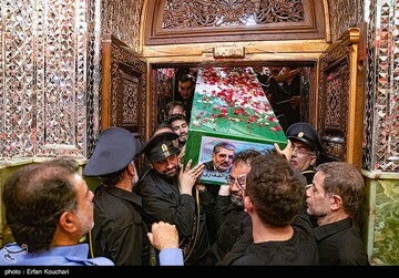 مراسم خاکسپاری شهدای اقتدار ایران در امامزاده صالح(ع)