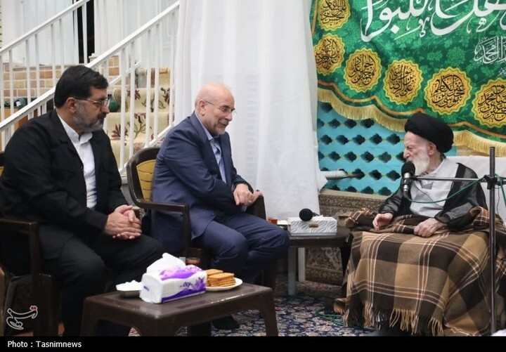 قالیباف با آیت‌الله شبیری زنجانی دیدار کرد