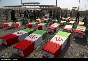 بازگشت پیکر 44 شهید از مرز شلمچه به کشور