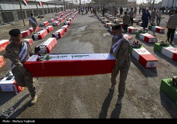 بازگشت پیکر 44 شهید از مرز شلمچه به کشور
