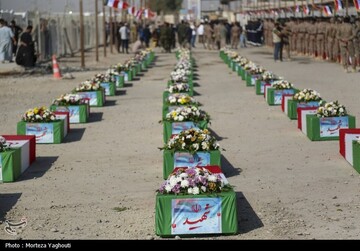 بازگشت پیکر 44 شهید از مرز شلمچه به کشور