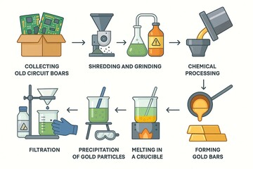 استخراج طلا از برد با اسید نیتریک؛ آموزش گام به گام
