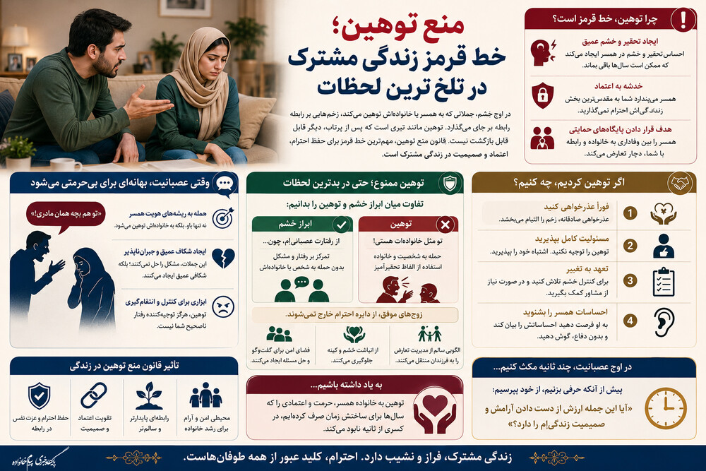 منع توهین؛ خط قرمز زندگی مشترک در تلخترین لحظات +اینفوگرافی